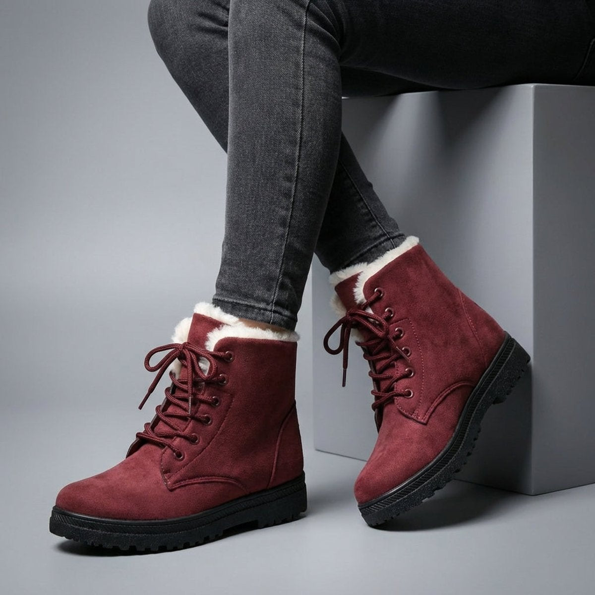 Robyn Women's Faux Fur Lined Lace Up Snow Boots, view 13