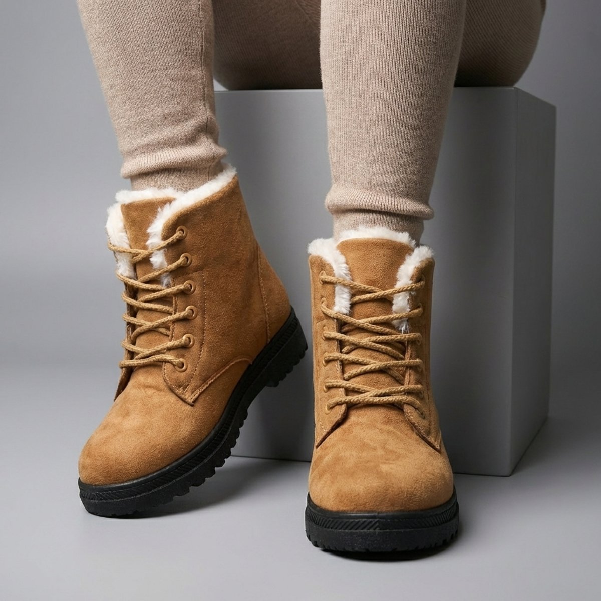Robyn Women's Faux Fur Lined Lace Up Snow Boots, view 9