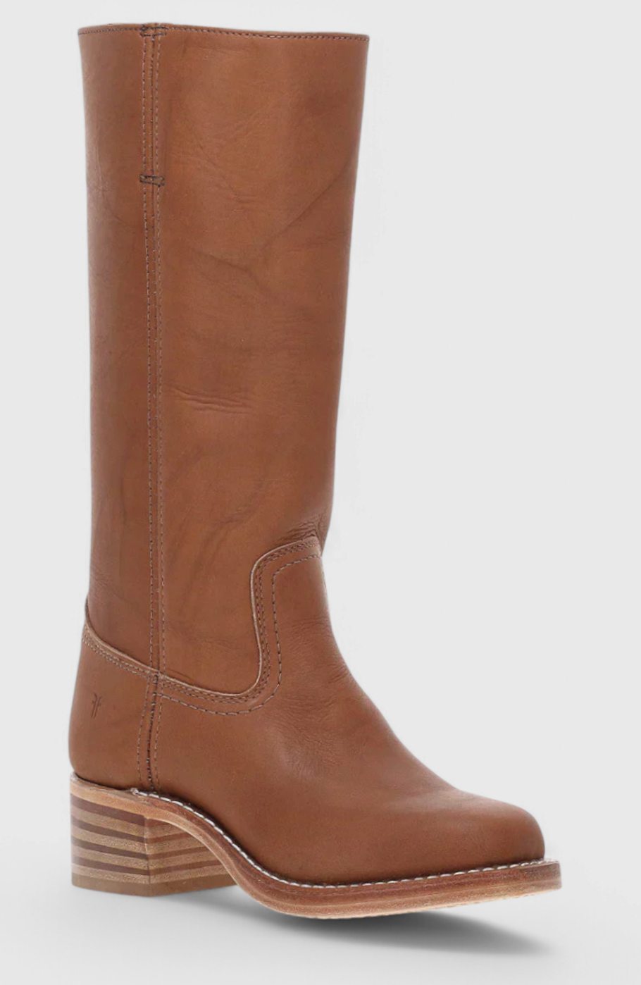 Cleo Women's Leather Square Toe Stacked Heel Knee High Boots, view 10