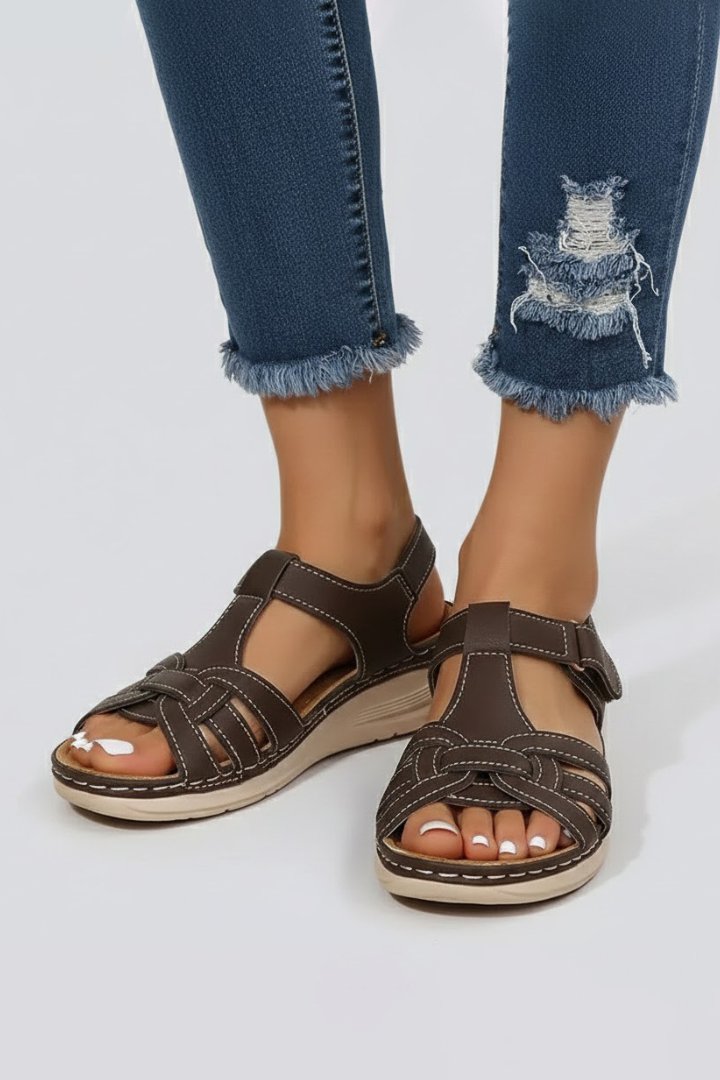 Margot Women's Open Toe Woven Strap Flat Sandals, view 6