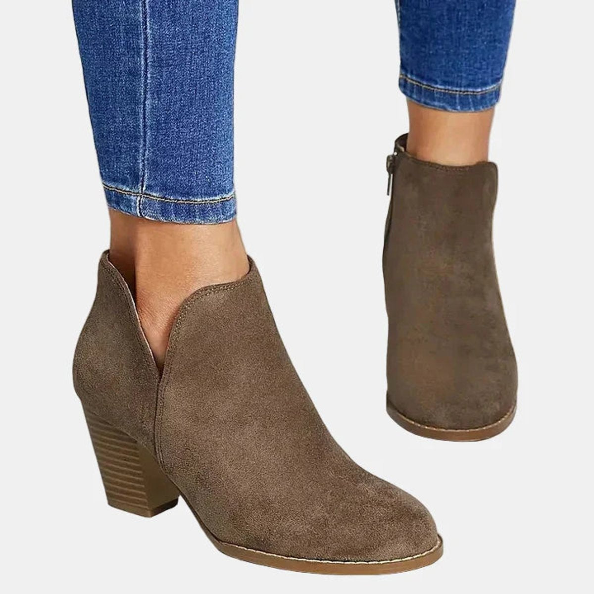 Lottie Women's Suede Block Heel Ankle Boots, view 2