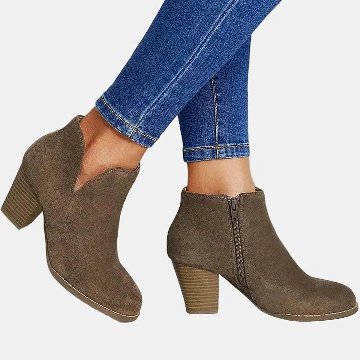 Lottie Women's Suede Block Heel Ankle Boots, view 3