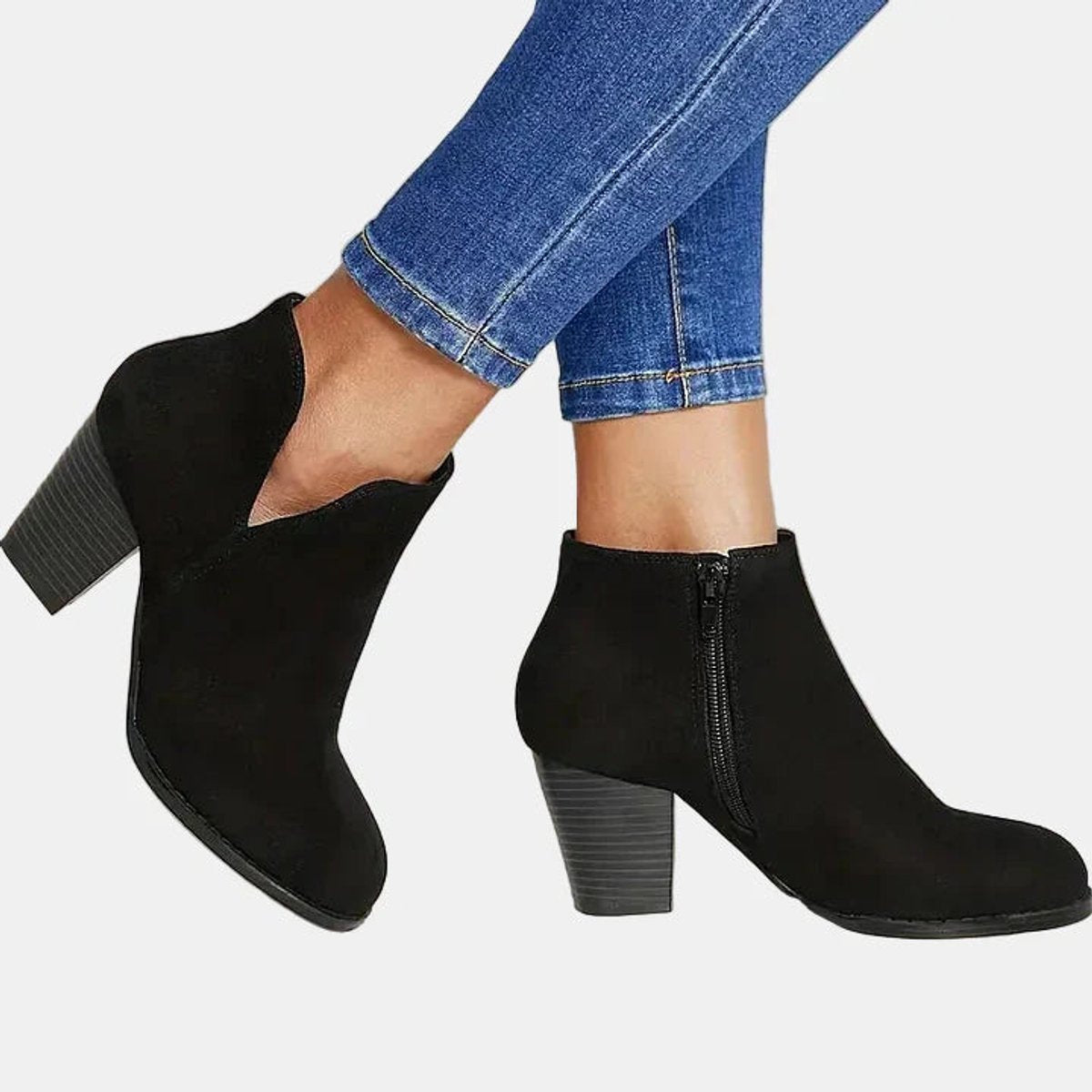 Lottie Women's Suede Block Heel Ankle Boots, view 7