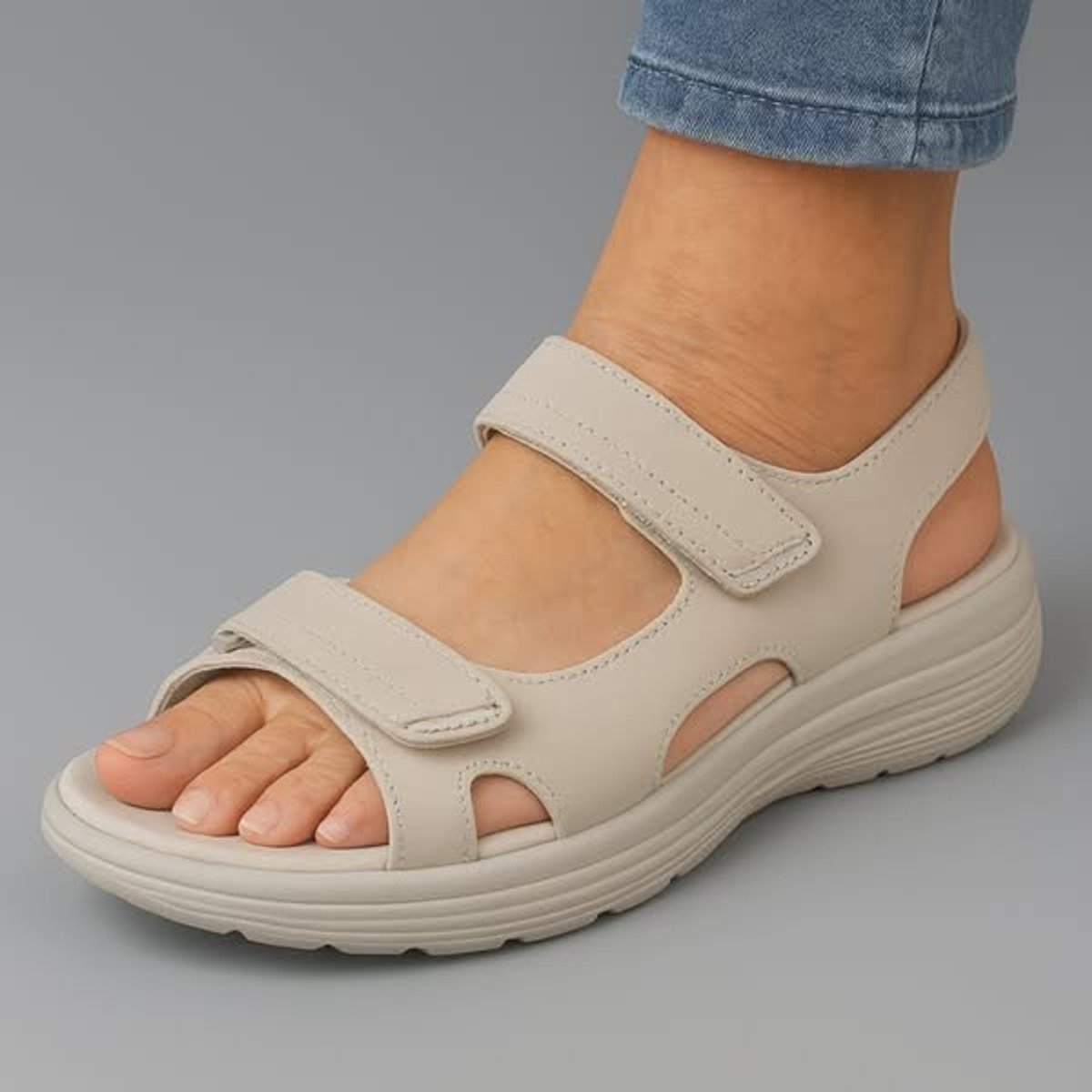 Wren Women's Adjustable Strap Open Toe Padded Footbed Sandals, view 2