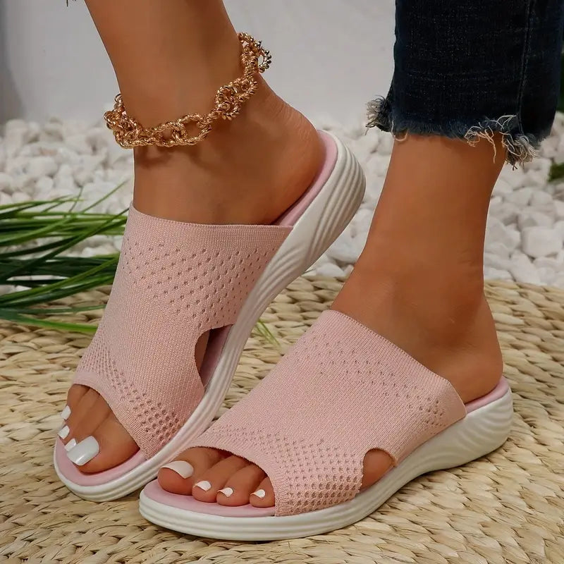 Kitty Women's Textured Strap Slip On Slide Sandals, view 8