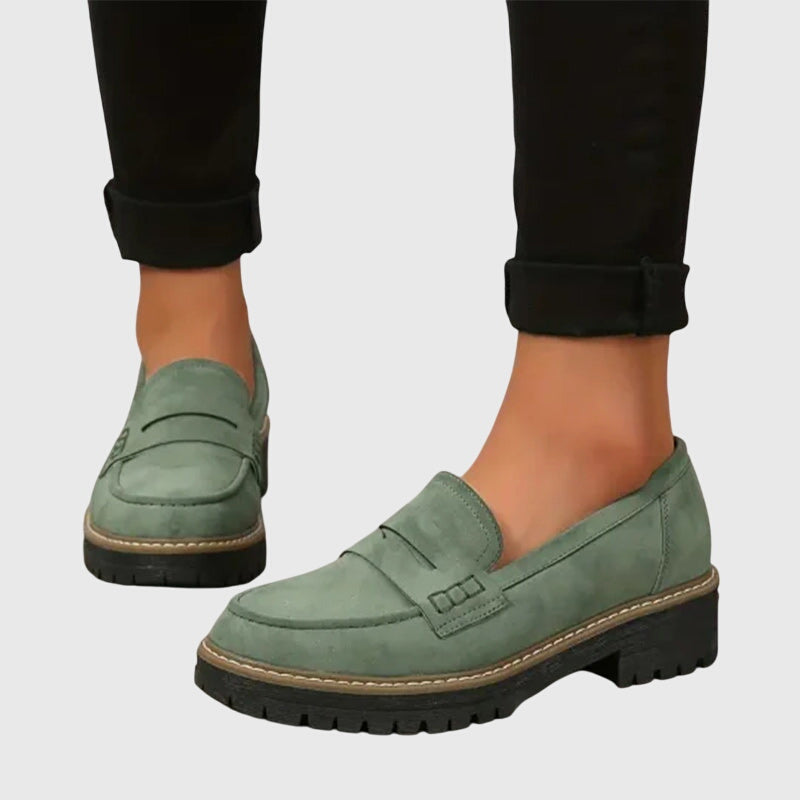 Destiny Women's Suede Finish Slip On Loafers, view 5