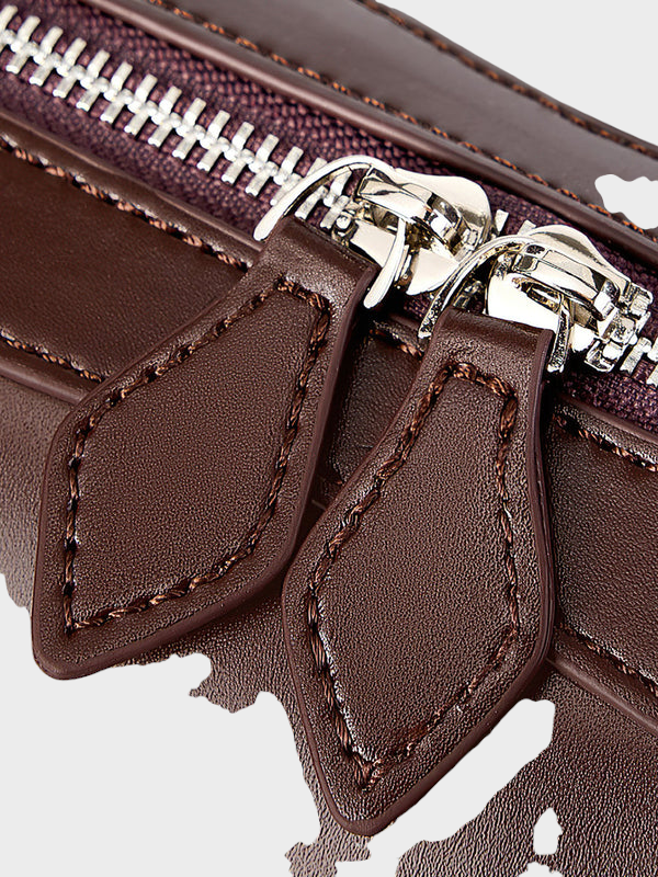 Luzia Women's Leather Double Zip Shoulder Bag, view 8