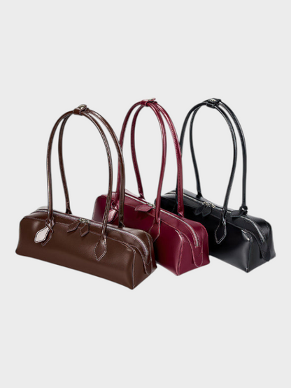 Luzia Women's Leather Double Zip Shoulder Bag, view 9