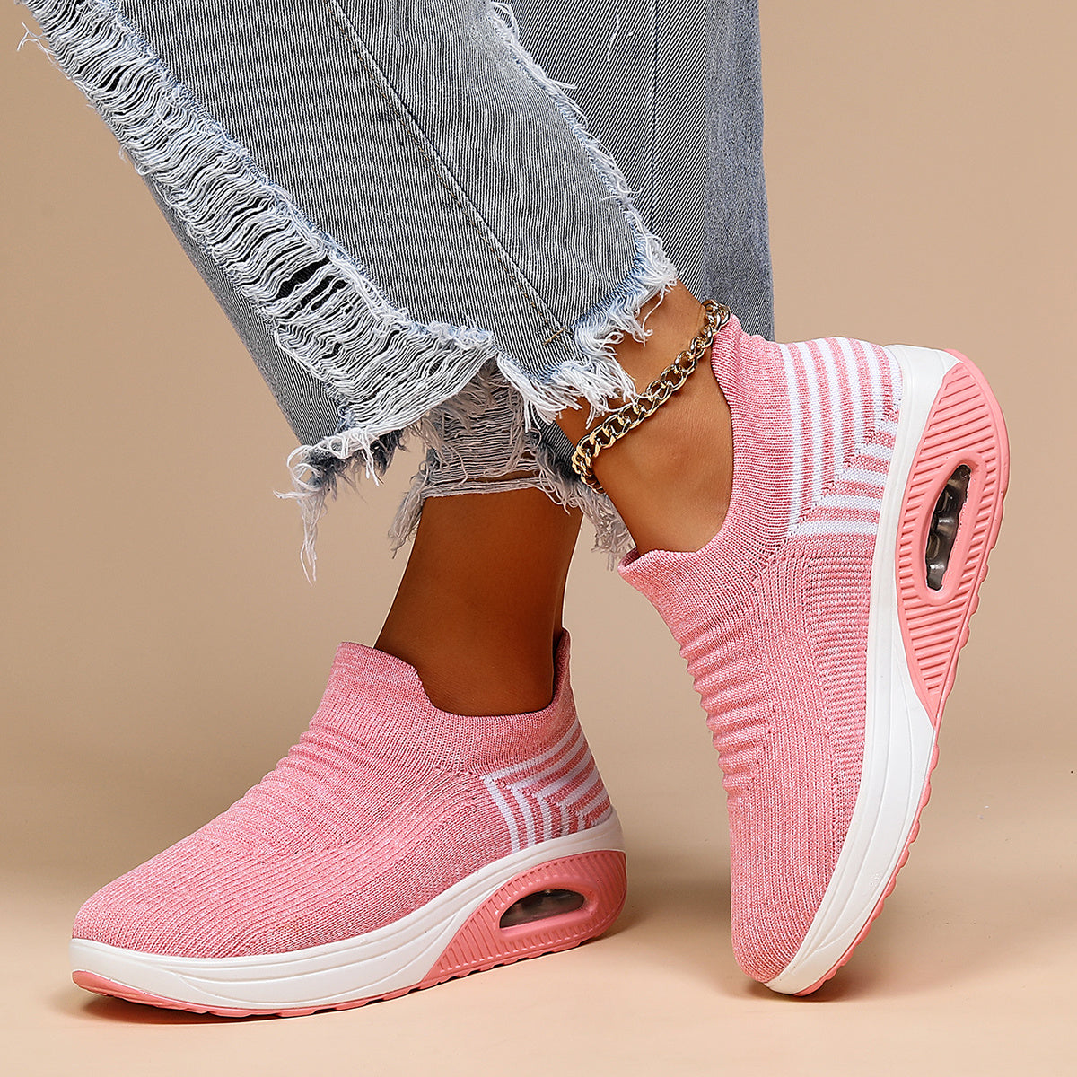 Eliza Women's Knit Slip On Trainers, view 7