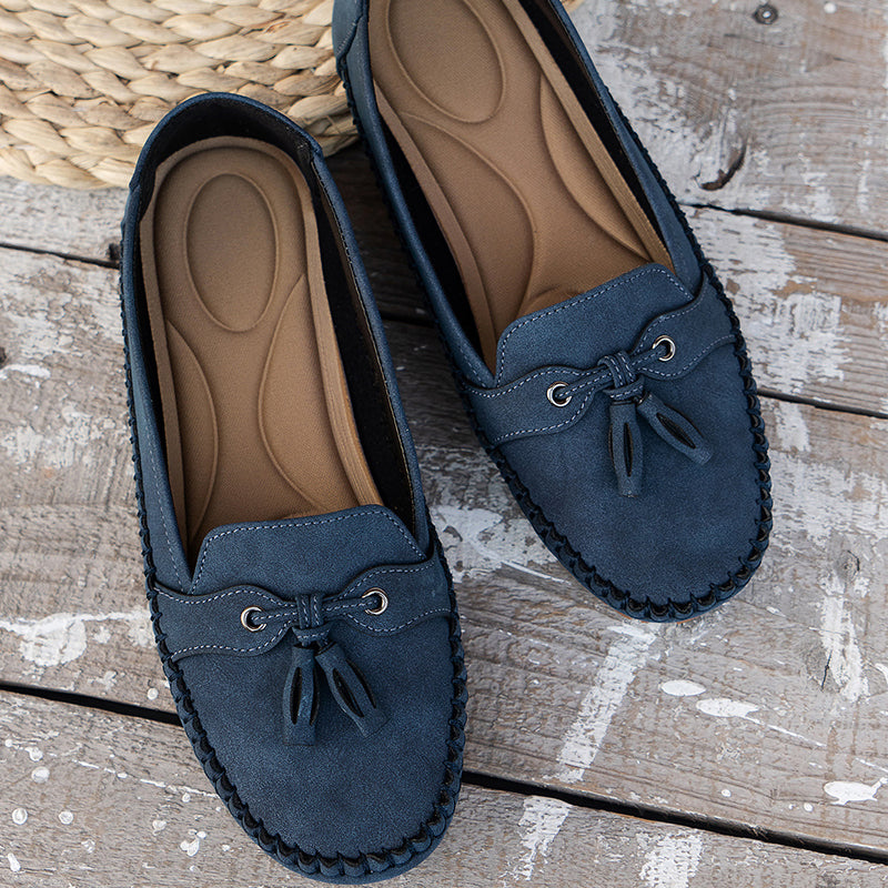 Lisa Women's Slip On Bow Detail Flat Shoes, view 16