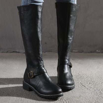 Beatrice Women's Buckle Strap Knee High Boots, view 2