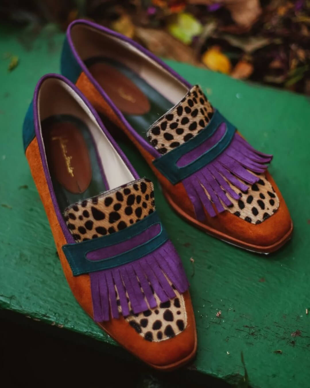 Hallie Women's Fringe Animal Print Loafers, view 2
