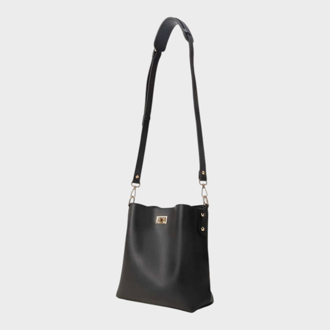 Quennie Women's Black Bucket Shoulder Bag, view 2