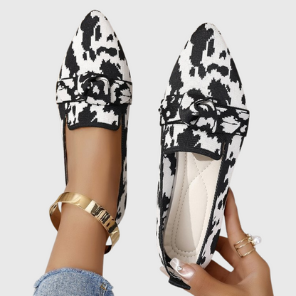Mabel Women's Dalmatian Print Knotted Loafers, view 1