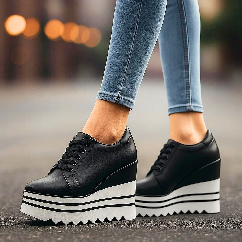 Sylvie Women's Dual Stripe Platform Trainers, view 11