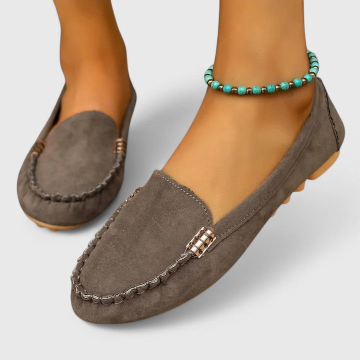 Marlene Women's Metal Accent Slip On Loafers, view 3