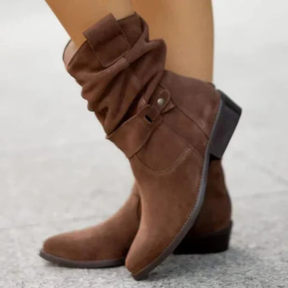 Savannah Women's Faux Suede Wide Fit Ankle Boots, view 4
