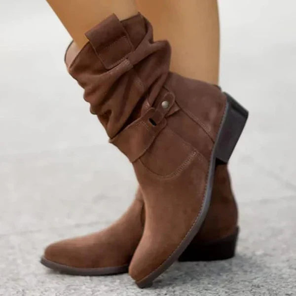 Savannah Women's Faux Suede Wide Fit Ankle Boots, view 4
