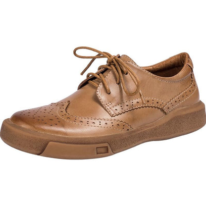 Agnes Women's Sheepskin Wingtip Brogue Oxford Shoes, view 8