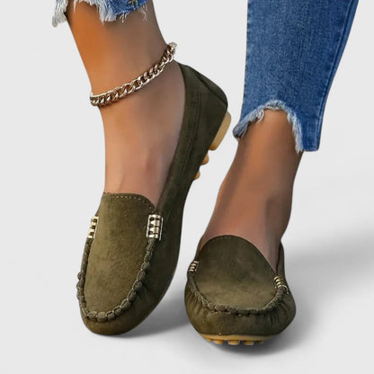 Marlene Women's Metal Accent Slip On Loafers, view 10