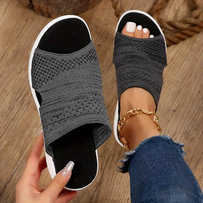 Kitty Women's Textured Strap Slip On Slide Sandals, view 5