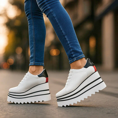 Sylvie Women's Dual Stripe Platform Trainers, view 1