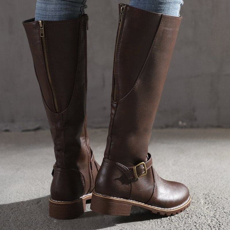 Beatrice Women's Buckle Strap Knee High Boots, view 6