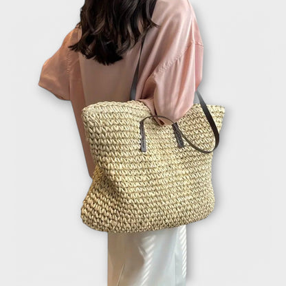 Rome Women's Woven Straw Handbag, view 5
