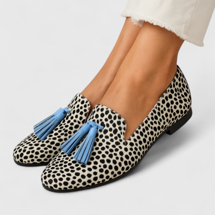 Yzabella Women's Printed Tassel Slip On Loafers, view 1