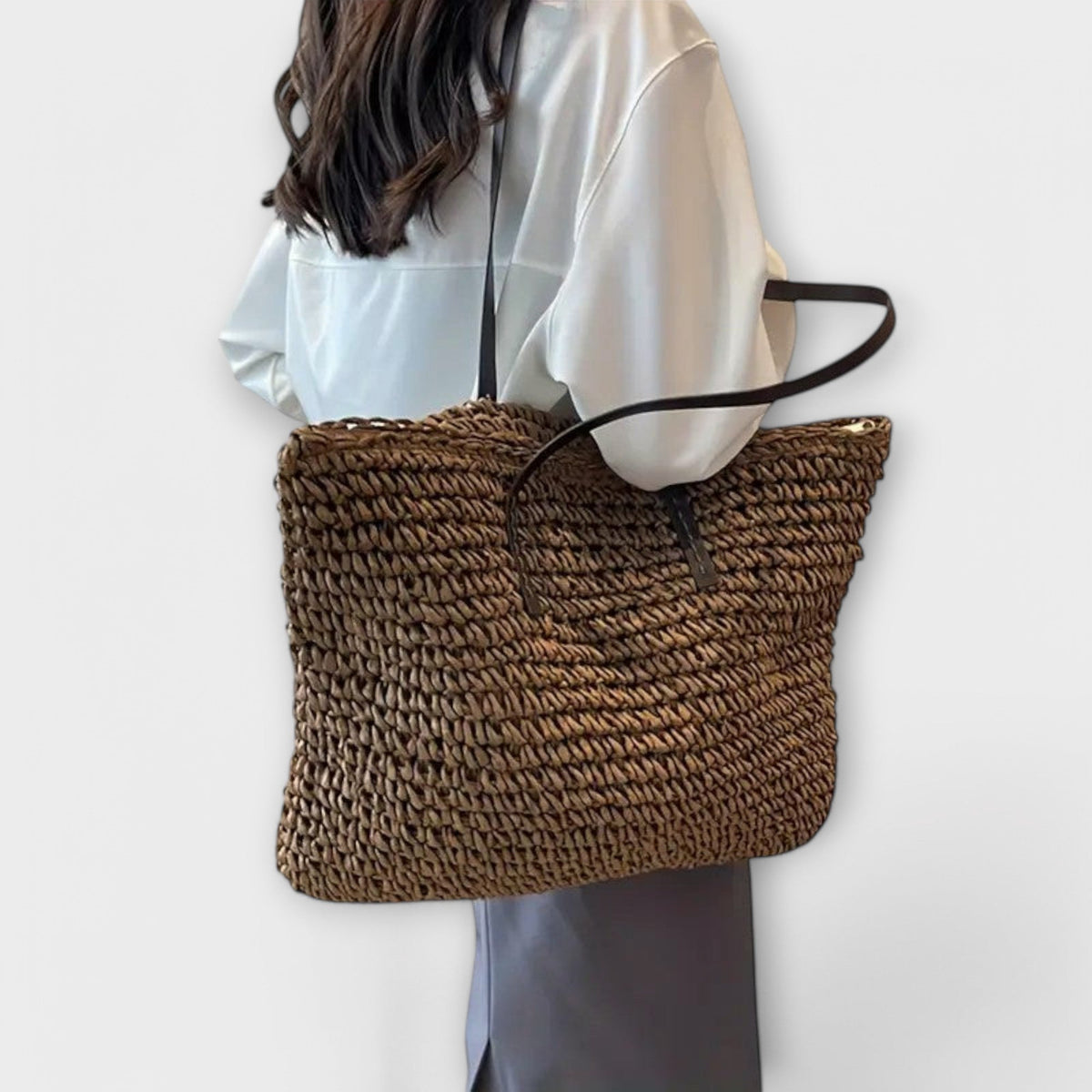 Rome Women's Woven Straw Handbag, view 6