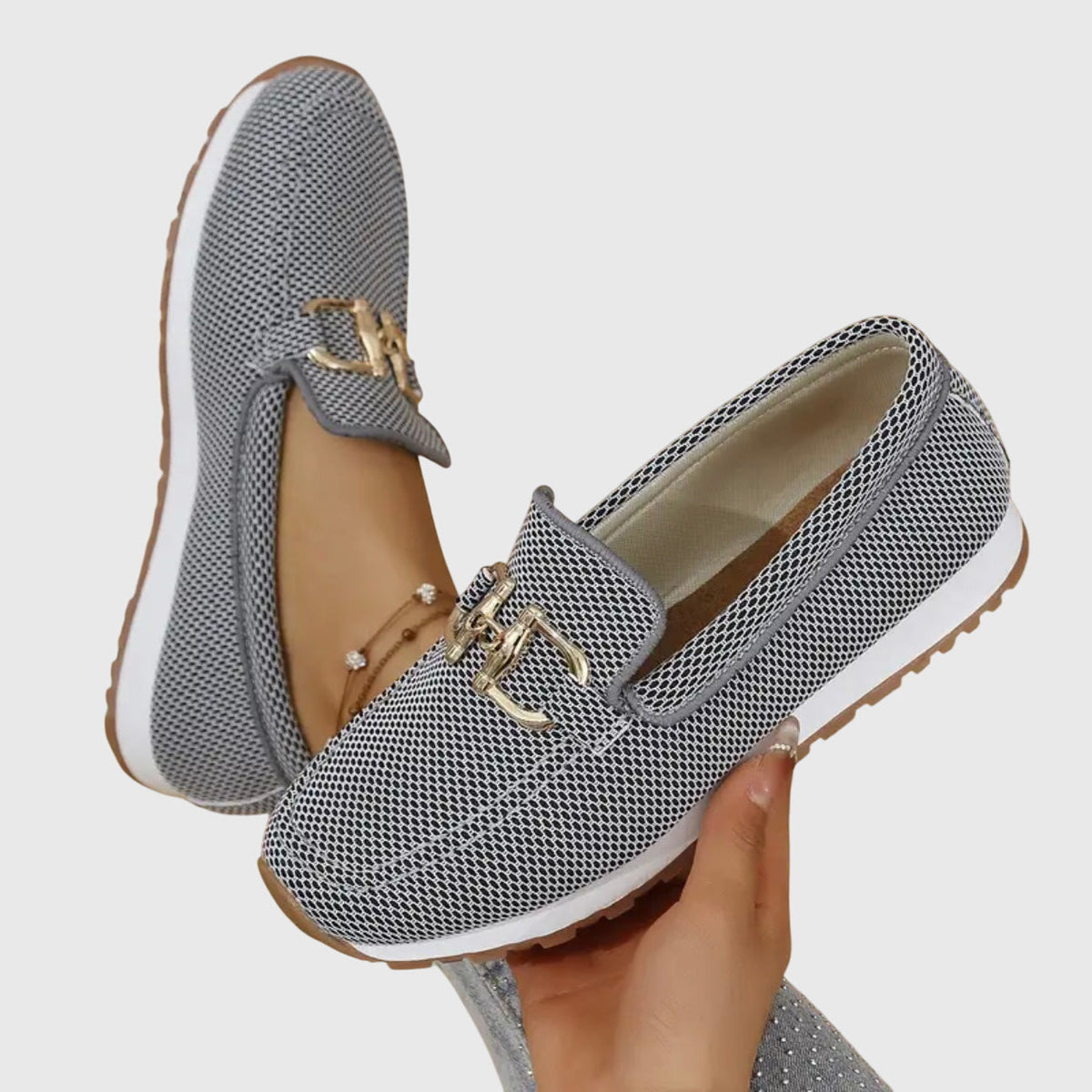 Susana Women's Gold Tone Hardware Loafers, view 5