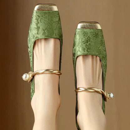 Philippa Women's Floral Jacquard Square Toe Heels, view 3