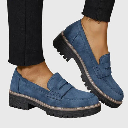 Destiny Women's Suede Finish Slip On Loafers, view 1
