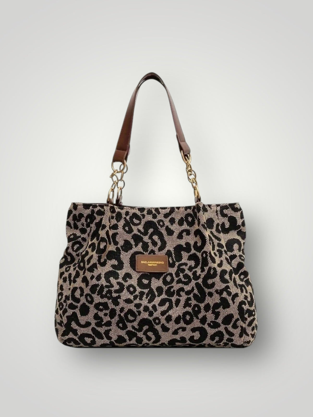 Leonara Women's Leopard Print Open Top Tote Bag, view 4