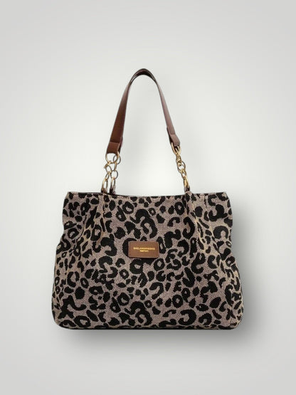 Leonara Women's Leopard Print Open Top Tote Bag, view 4