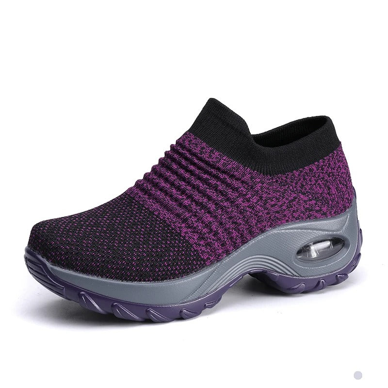 Pearl Women's Knit Slip On Trainers, view 3