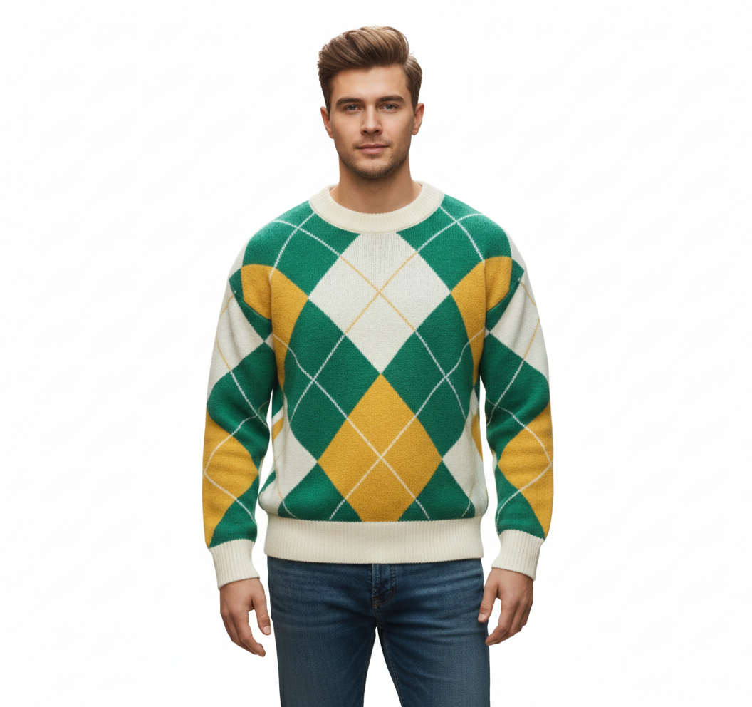 Men's Sweater with Modern Knit Pattern