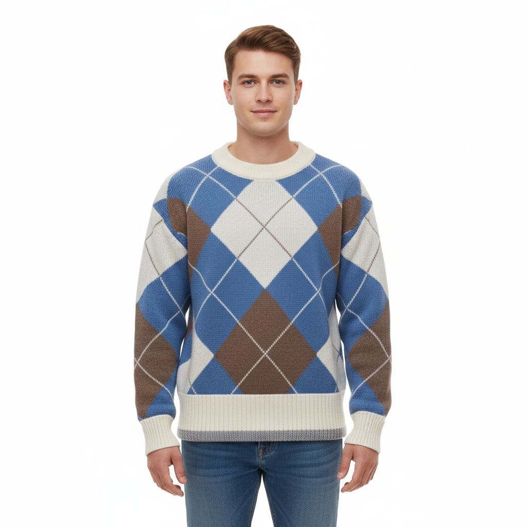 Men's Sweater with Modern Knit Pattern