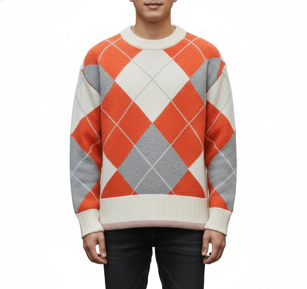 Men's Sweater with Modern Knit Pattern
