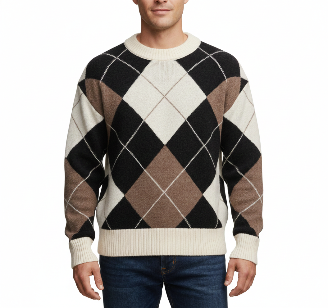 Men's Sweater with Modern Knit Pattern