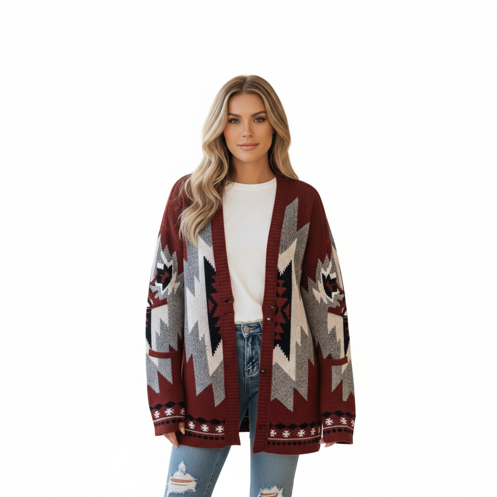 Women's Cardigan with Knitted Design and Versatile Style