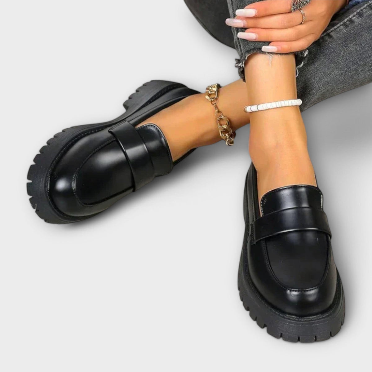 Pia Women's Black Loafers, view 3
