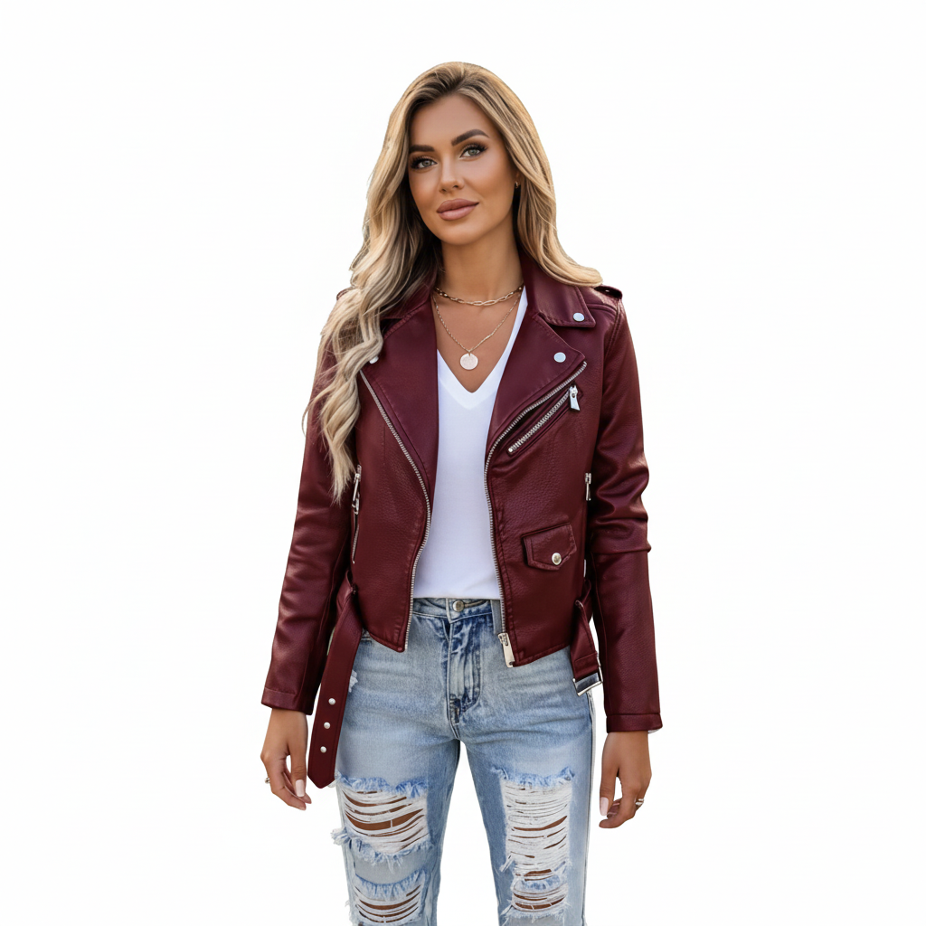 Women's Leather Jacket with Timeless Modern Style
