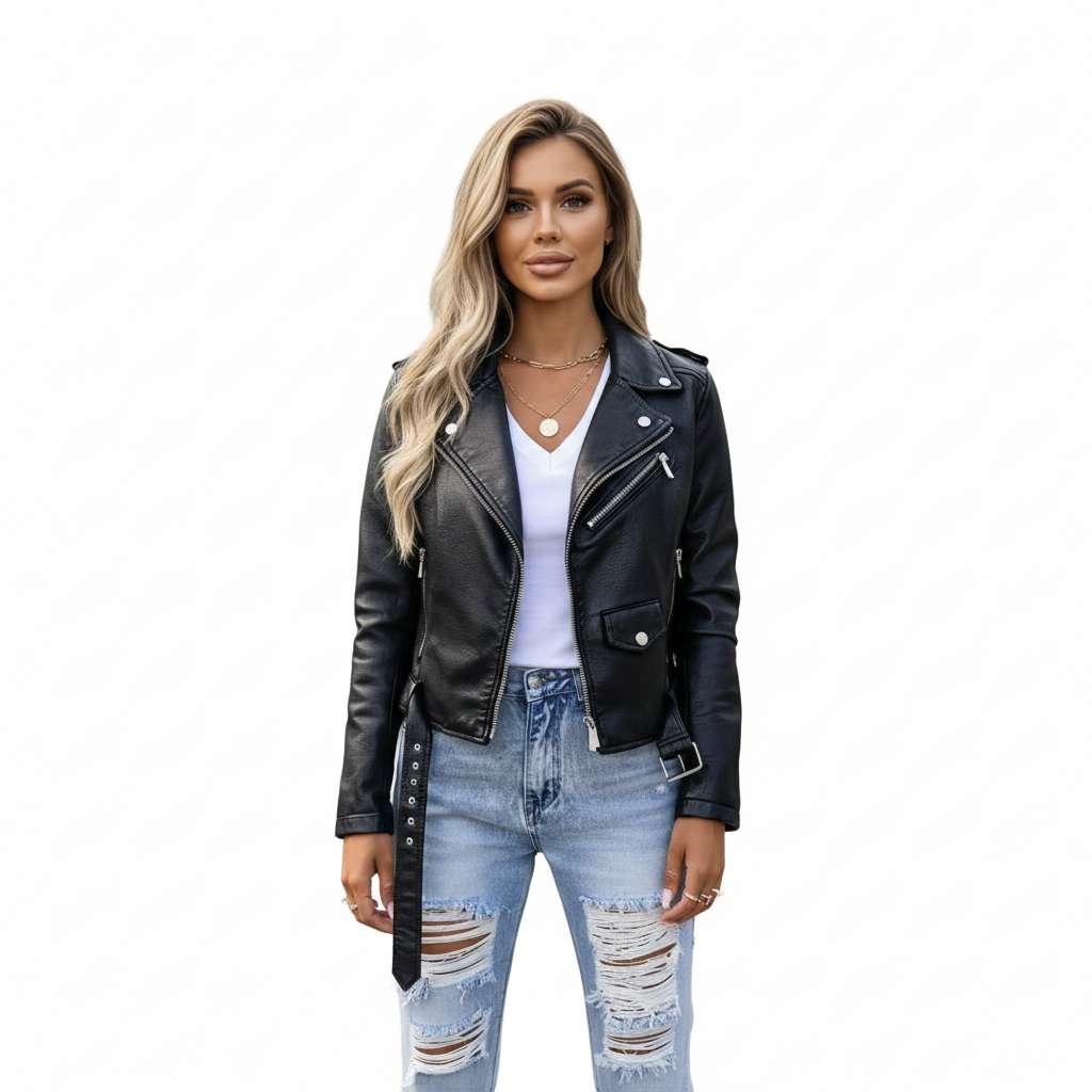 Women's Leather Jacket with Timeless Modern Style