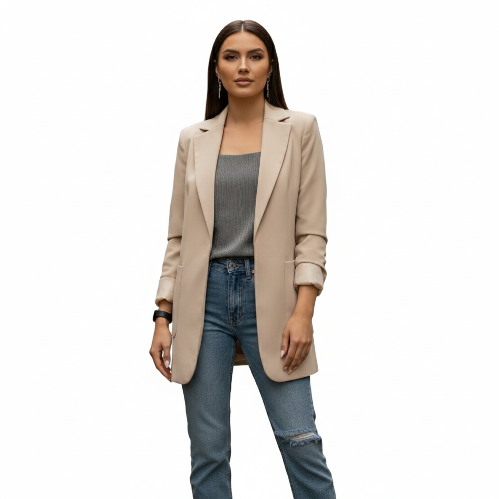 Women's Blazer with Long Sleeves and Modern Cut