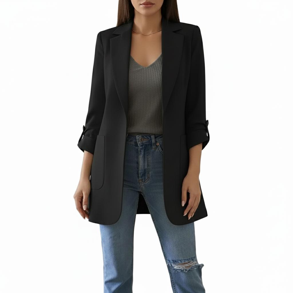 Women's Blazer with Long Sleeves and Modern Cut
