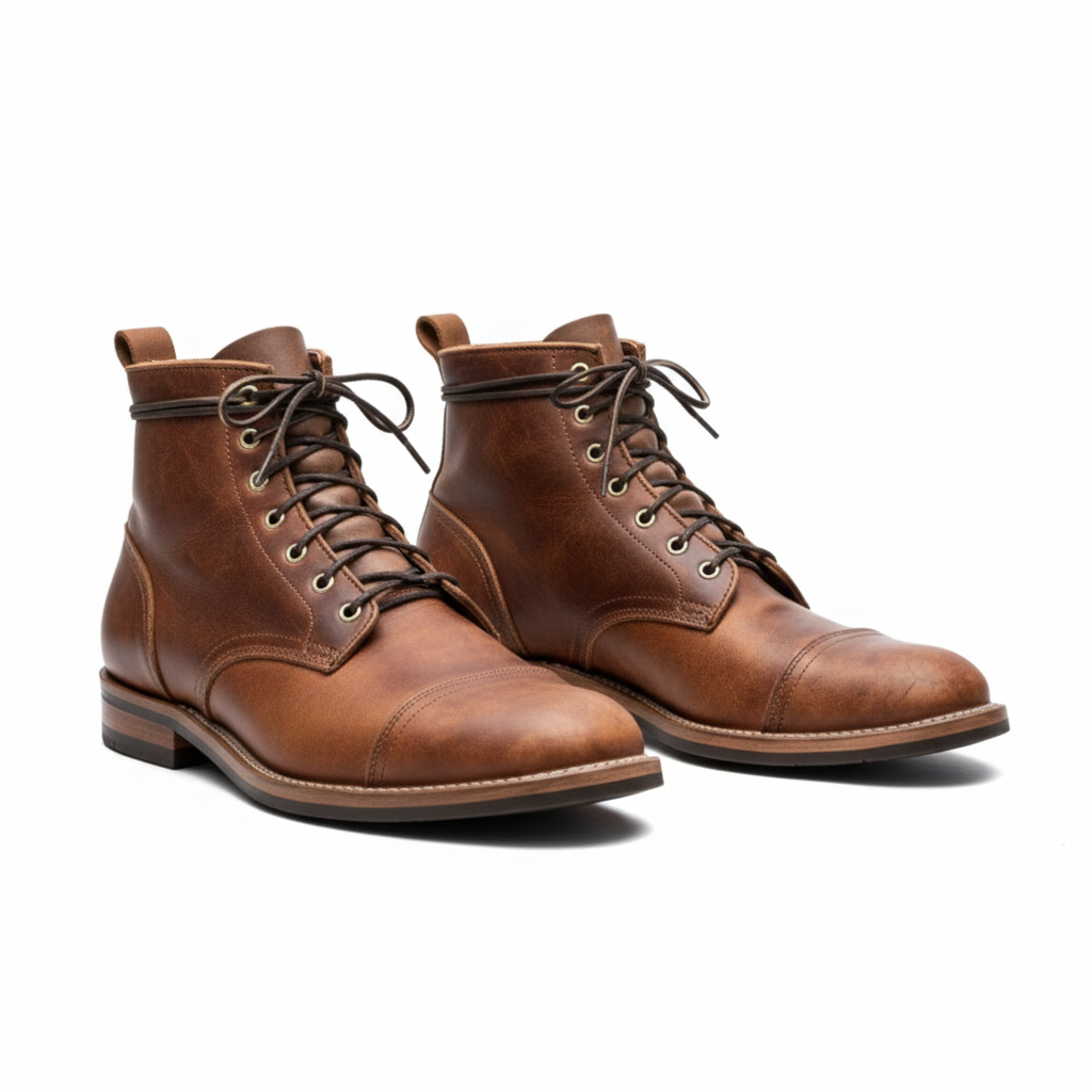 Men's Shoes with Vintage Leather and Durable Style