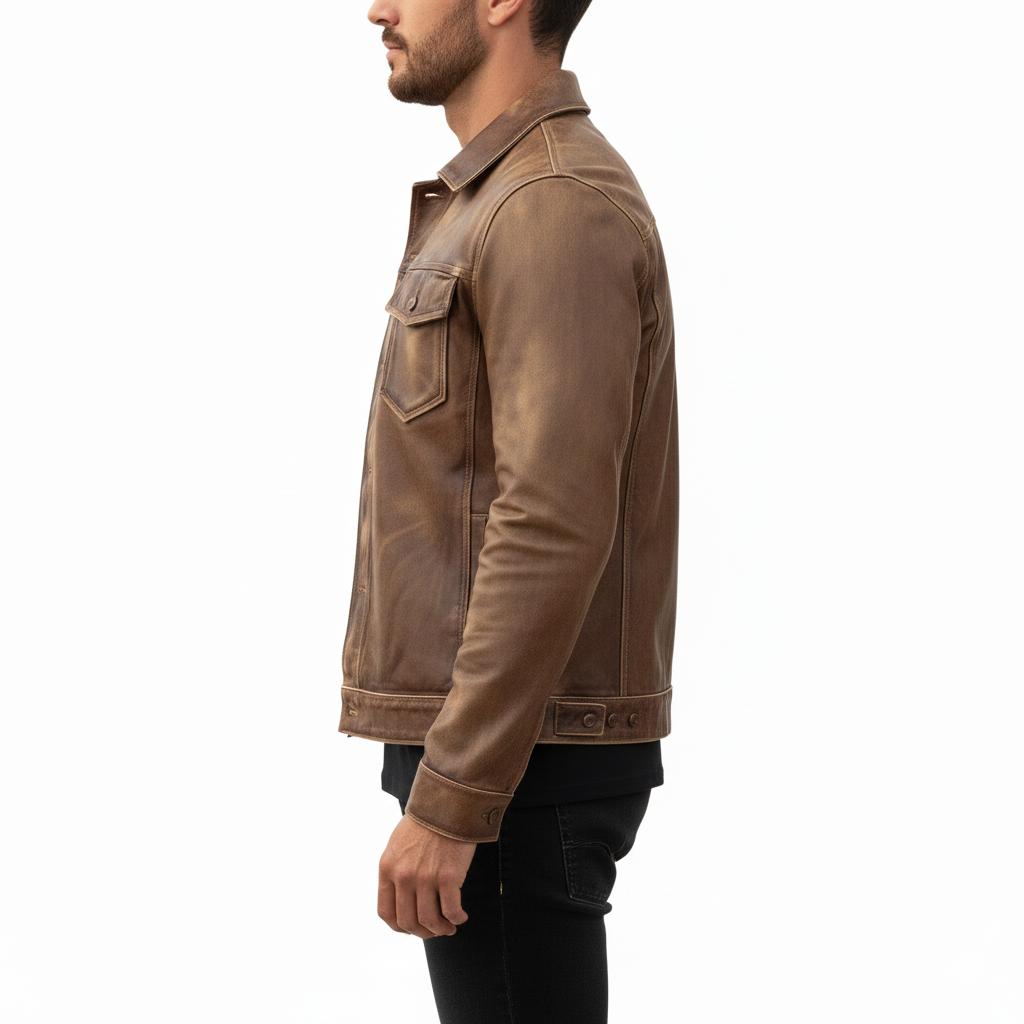 Men's Vintage Leather Jacket with Timeless Style