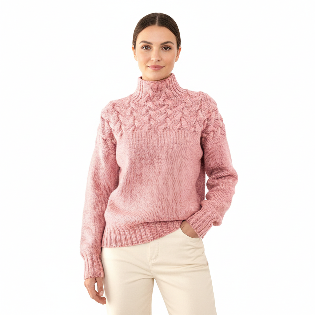 Women's Turtleneck Sweater with Warm Knit