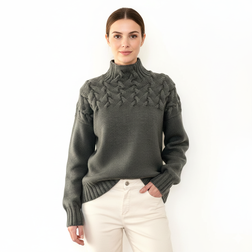 Women's Turtleneck Sweater with Warm Knit